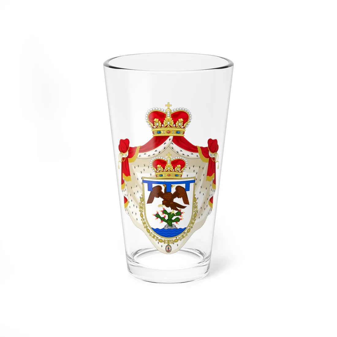 Escudo de Armas de S.A.I. Agustín Jerónimo. (Mexico) (Coat of Arms) Pint Glass 16oz 16oz - Go Mug Yourself