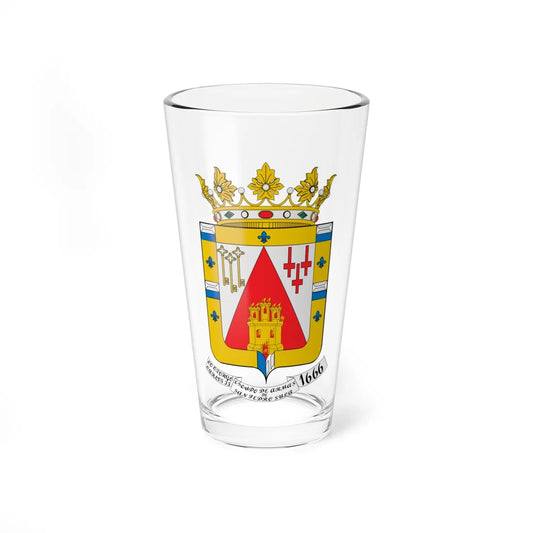 ESCUDO DE ARMAS DE SAN PEDRO SULA (Costa Rica) (Coat of Arms) Pint Glass 16oz 16oz - Go Mug Yourself