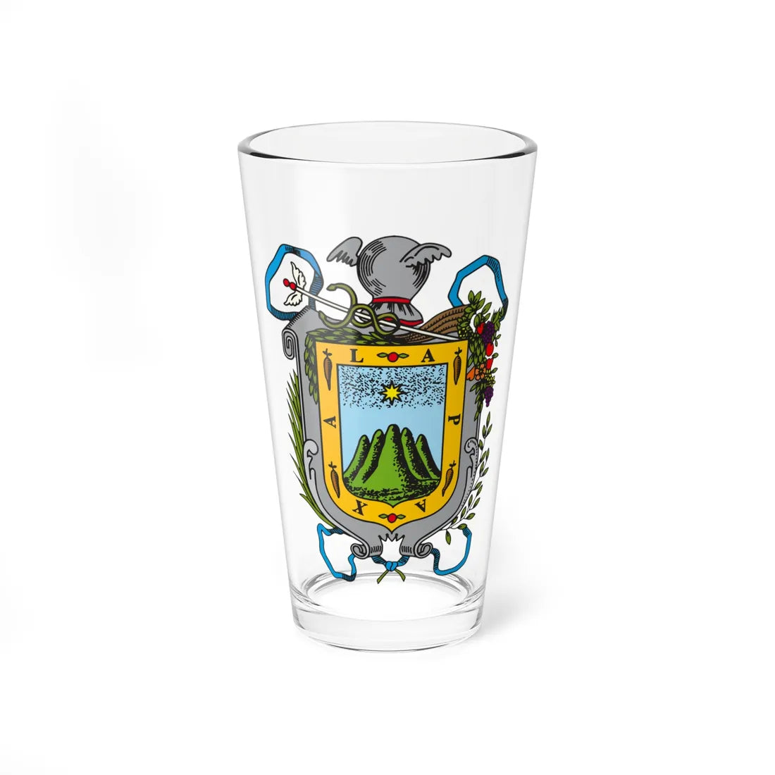 Escudo de armas de Xalapa (Costa Rica) (Coat of Arms) Pint Glass 16oz 16oz - Go Mug Yourself