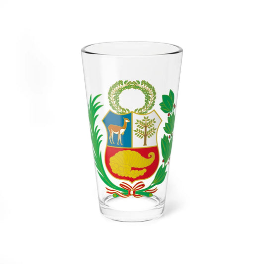 Escudo de armas del Perú (Peru) (Coat of Arms) Pint Glass 16oz 16oz - Go Mug Yourself
