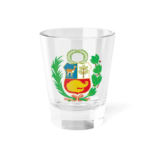 Escudo de armas del Perú (Peru) (Coat of Arms) Shot Glass 1.5oz 1.5oz - Go Mug Yourself