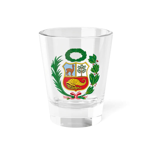 Escudo de armas del Perú versión alternativa (Peru) (Coat of Arms) Shot Glass 1.5oz 1.5oz - Go Mug Yourself