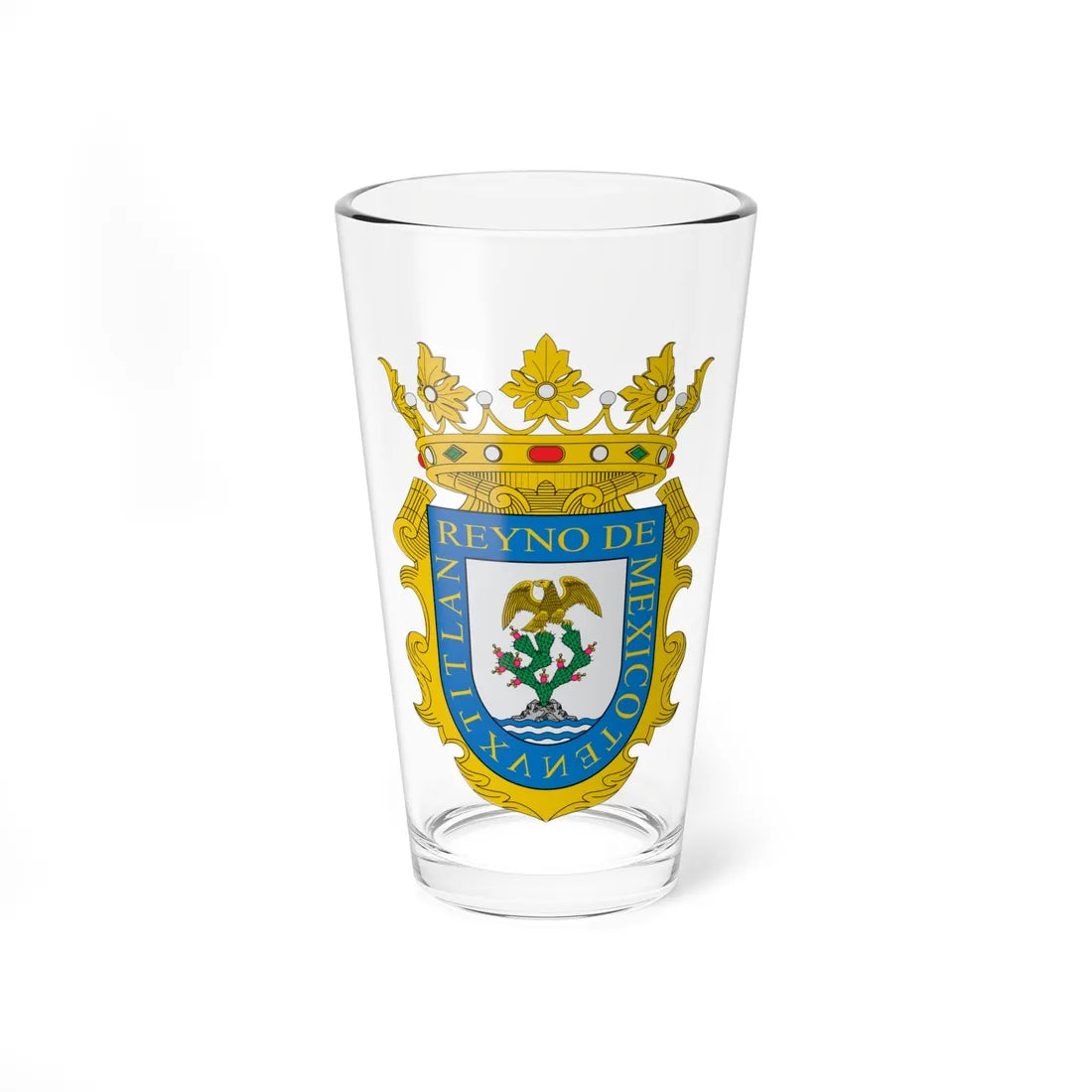 Escudo de Armas del Reino de México (Costa Rica) (Coat of Arms) Pint Glass 16oz 16oz - Go Mug Yourself