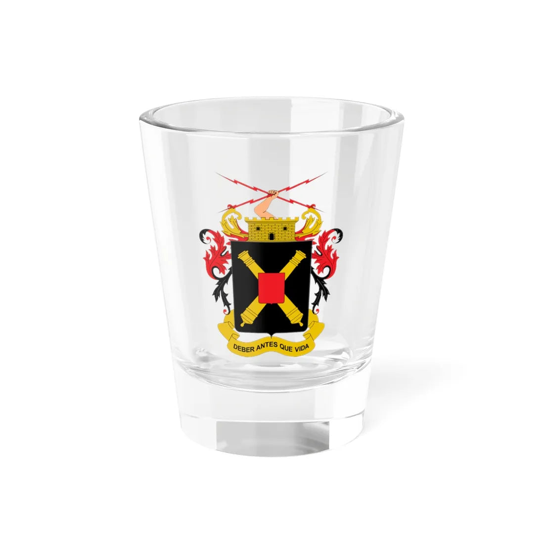 Escudo de Artillería (Colombia) (Coat of Arms) Shot Glass 1.5oz 1.5oz - Go Mug Yourself