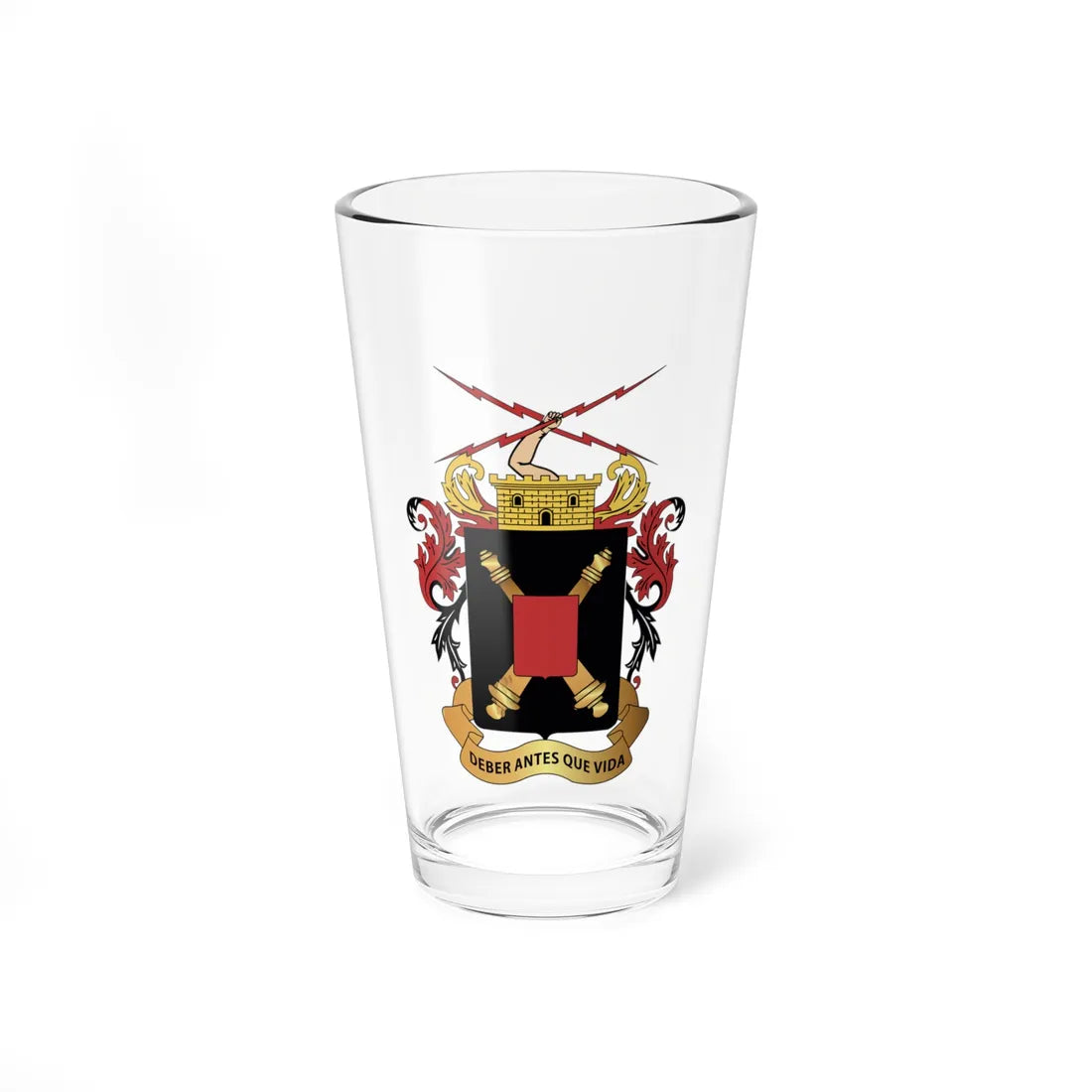 Escudo de Artilleria (Colombia) (Coat of Arms) Pint Glass 16oz 16oz - Go Mug Yourself