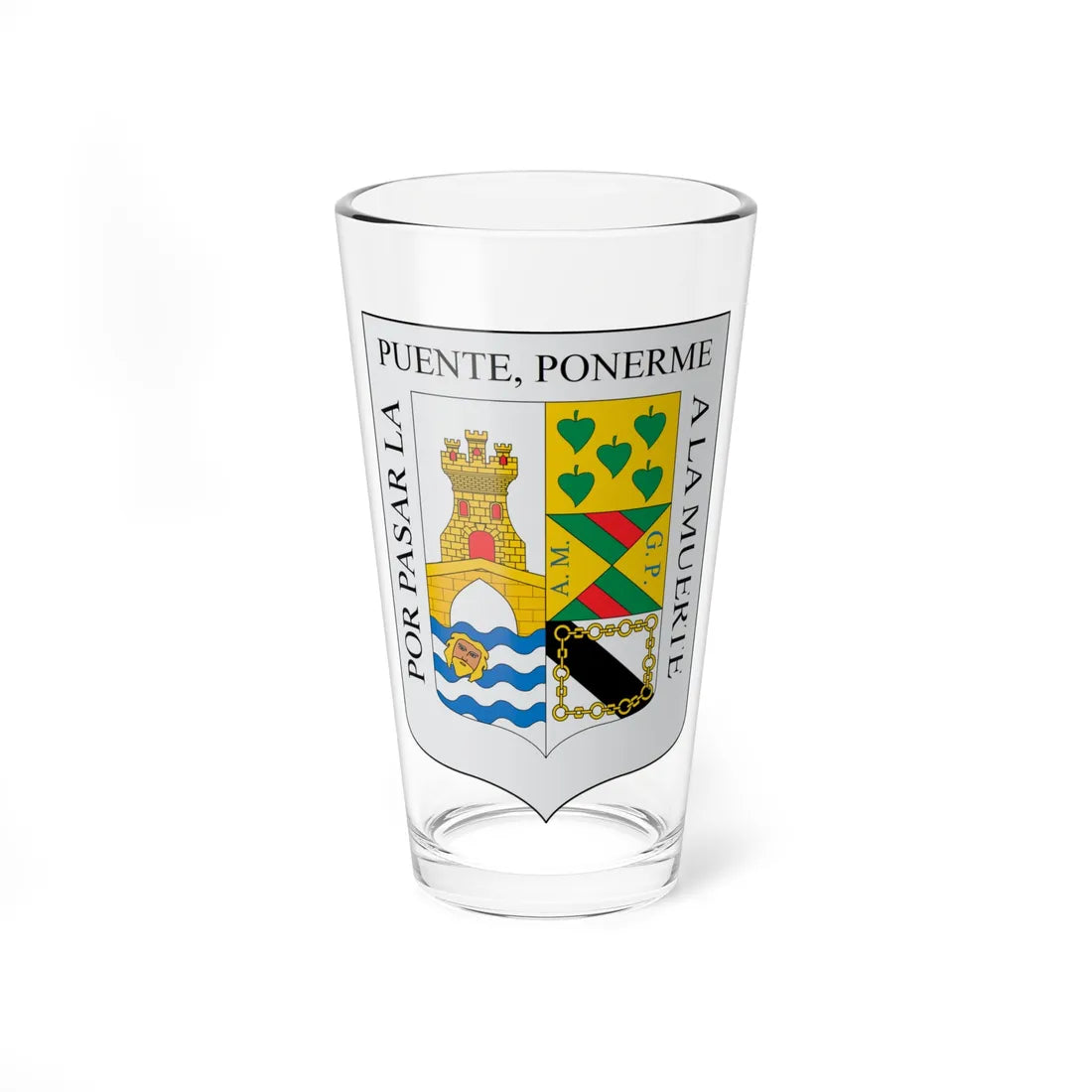 Escudo de Artzentales (Spain) (Coat of Arms) Pint Glass 16oz 16oz - Go Mug Yourself