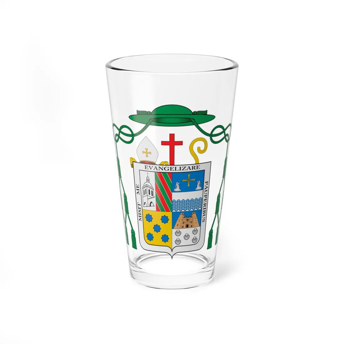 Escudo de Atilano Rodríguez Martínez (Spain) (Coat of Arms) Pint Glass 16oz 16oz - Go Mug Yourself