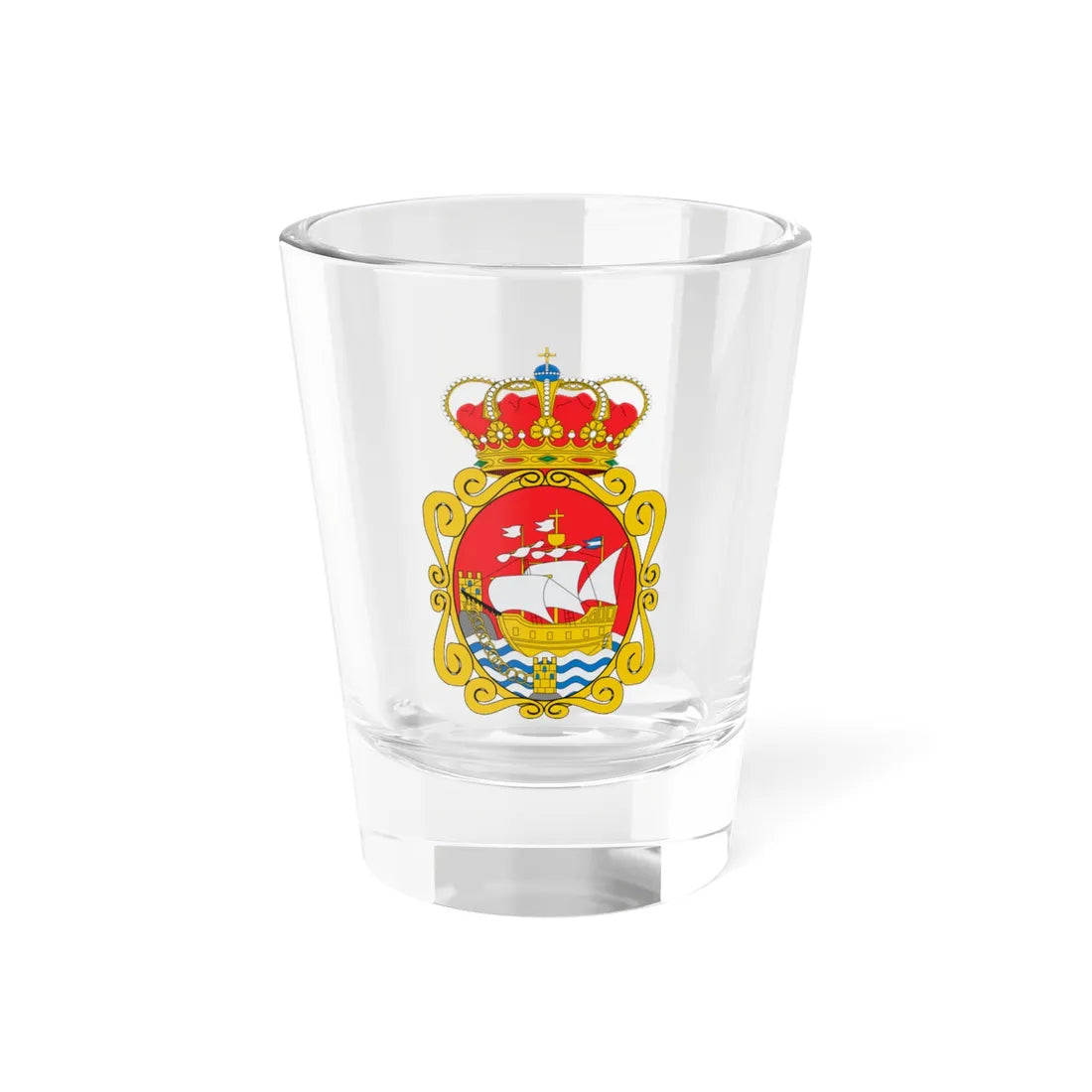 Escudo de Avilés (Spain) (Coat of Arms) Shot Glass 1.5oz 1.5oz - Go Mug Yourself