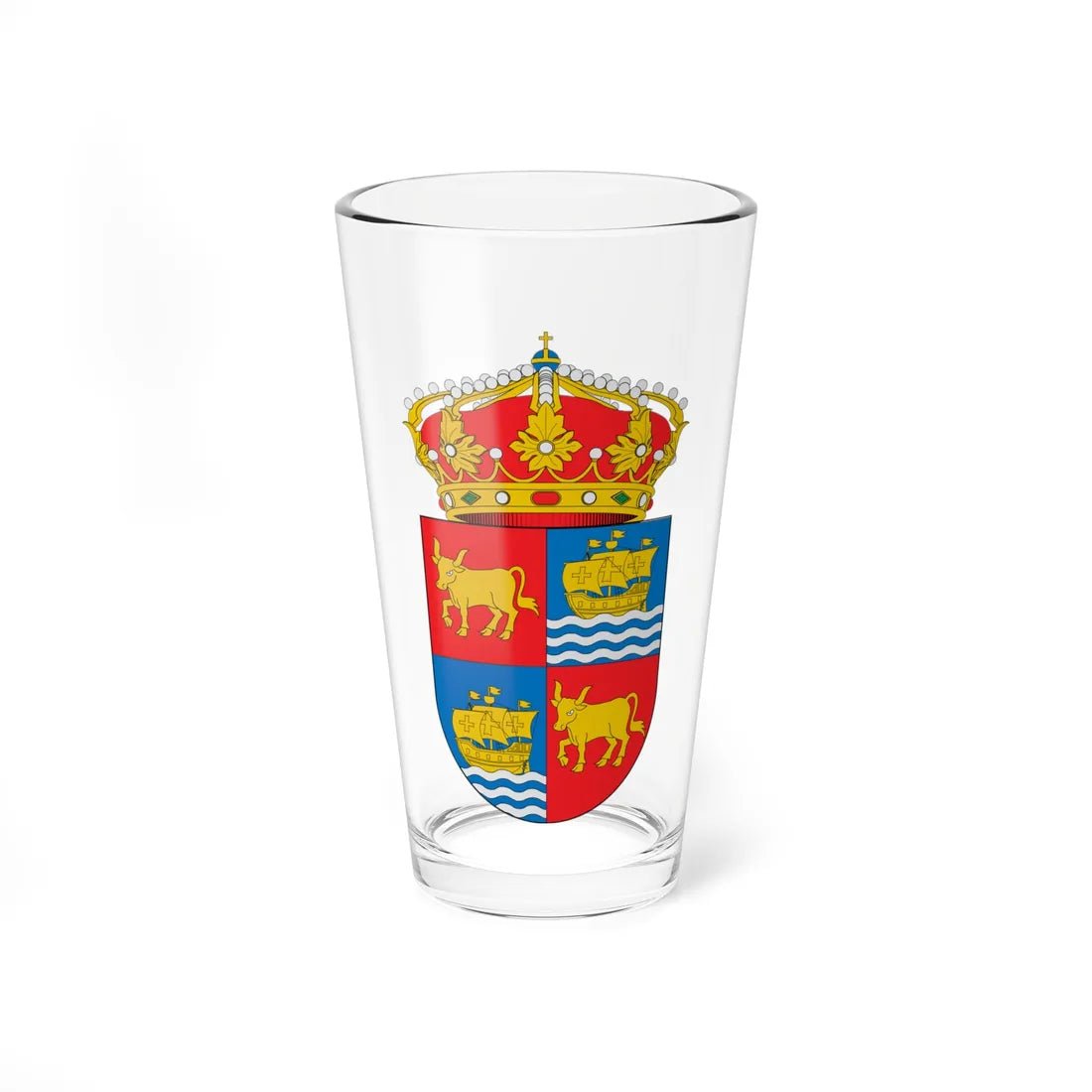 Escudo de Baiona (Spain) (Coat of Arms) Pint Glass 16oz 16oz - Go Mug Yourself