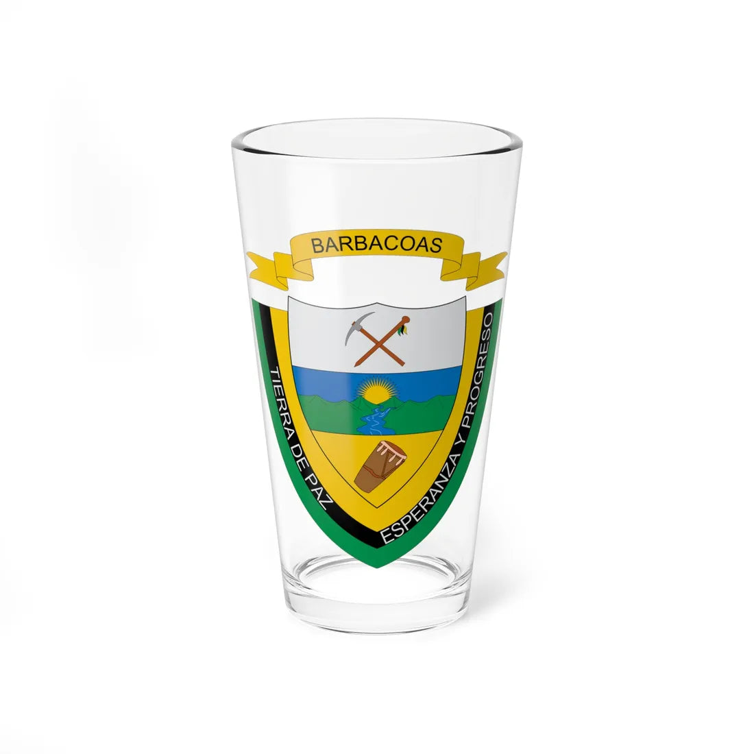 Escudo de Barbacoas Nariño (Colombia) (Coat of Arms) Pint Glass 16oz 16oz - Go Mug Yourself