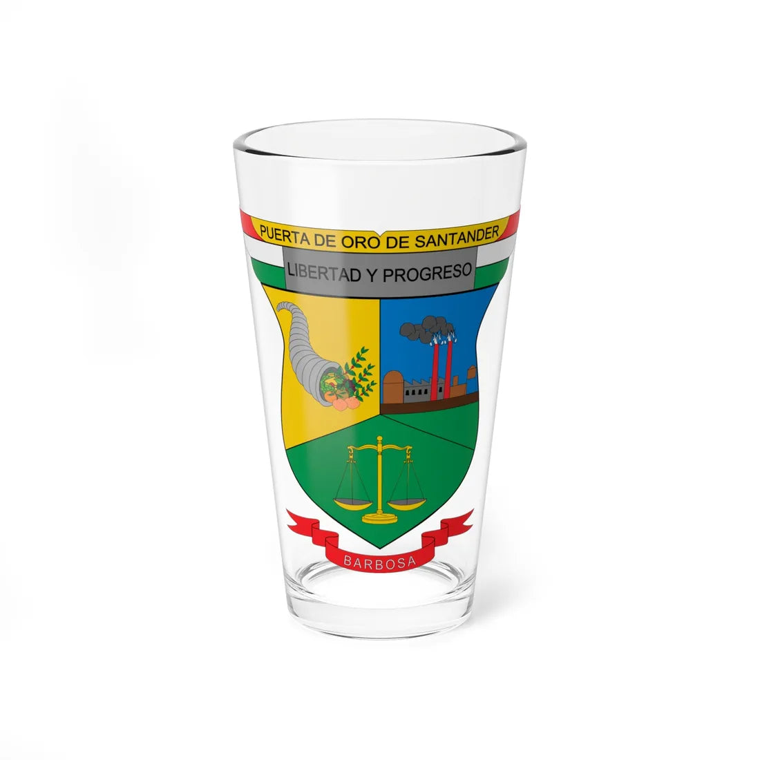 Escudo de Barbosa Santander (Colombia) (Coat of Arms) Pint Glass 16oz 16oz - Go Mug Yourself