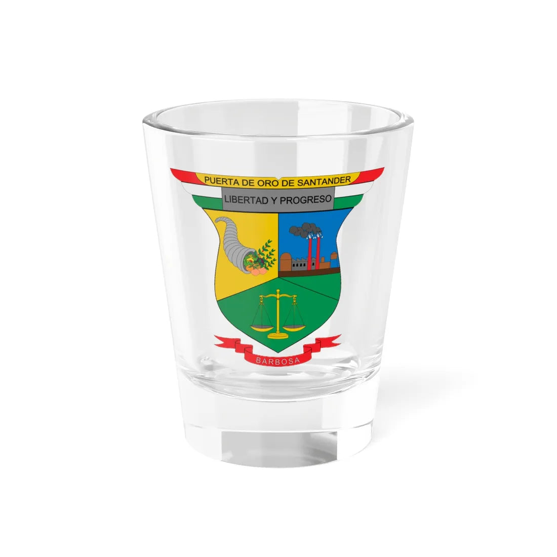 Escudo de Barbosa Santander (Colombia) (Coat of Arms) Shot Glass 1.5oz 1.5oz - Go Mug Yourself