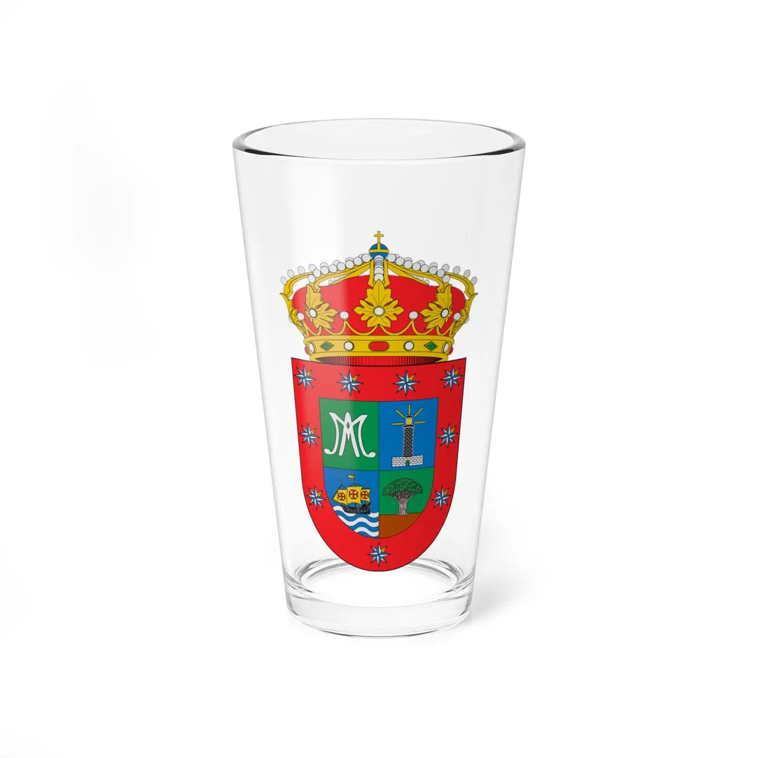 Escudo de Barlovento (Spain) (Coat of Arms) Pint Glass 16oz 16oz - Go Mug Yourself