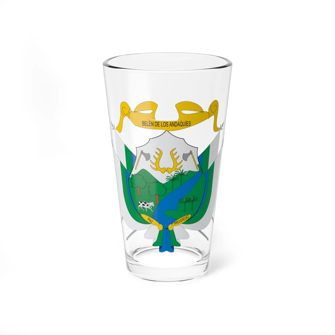 Escudo de Belén de los Andaquíes (Colombia) (Coat of Arms) Pint Glass 16oz 16oz - Go Mug Yourself