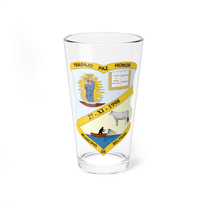 Escudo de Beltrán - Cundinamarca (Colombia) (Coat of Arms) Pint Glass 16oz 16oz - Go Mug Yourself