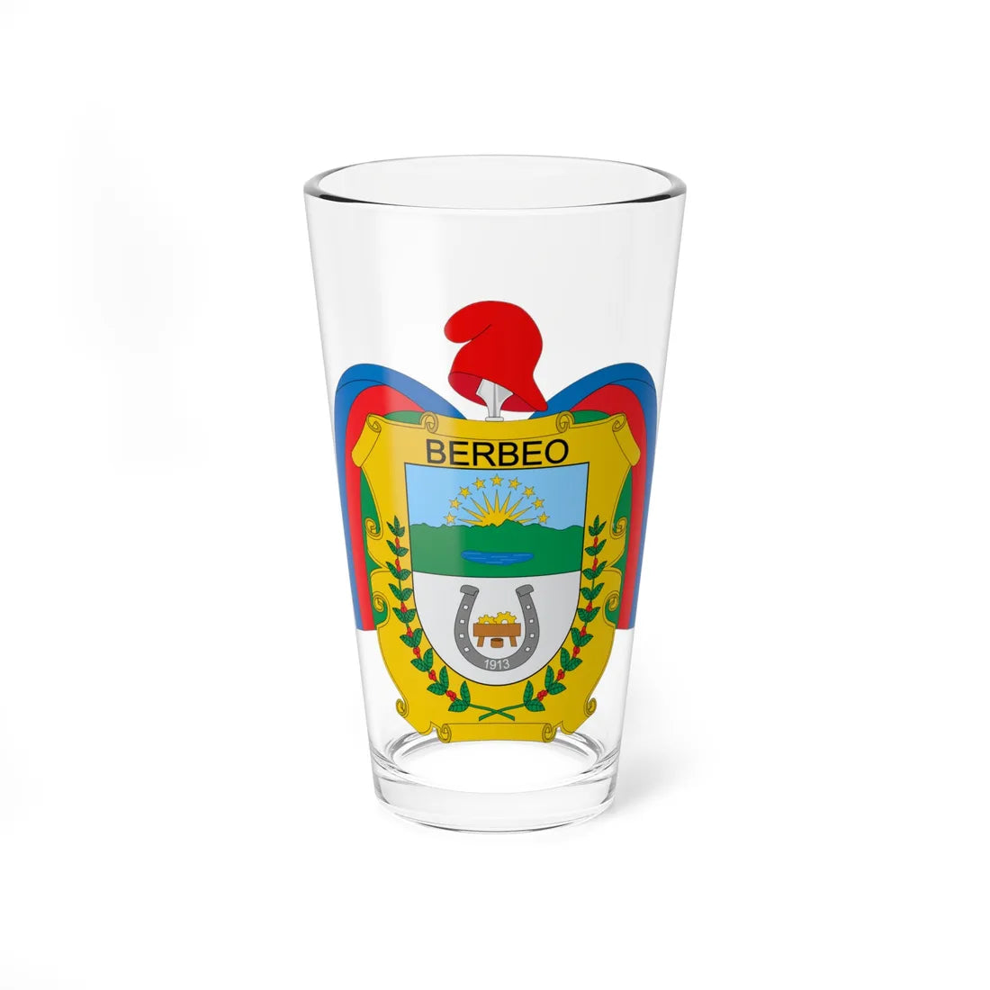 Escudo de Berbeo Boyacá (Colombia) (Coat of Arms) Pint Glass 16oz 16oz - Go Mug Yourself