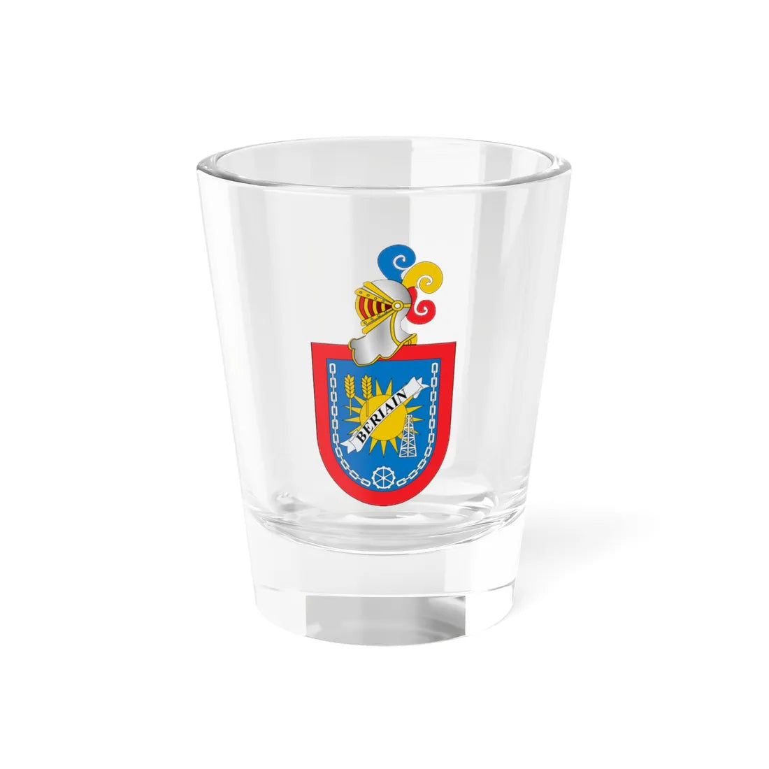 Escudo de Beriáin con casco (Spain) (Coat of Arms) Shot Glass 1.5oz 1.5oz - Go Mug Yourself