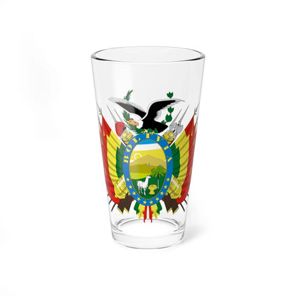 Escudo de Bolivia (Bolivia) (Coat of Arms) Pint Glass 16oz 16oz - Go Mug Yourself