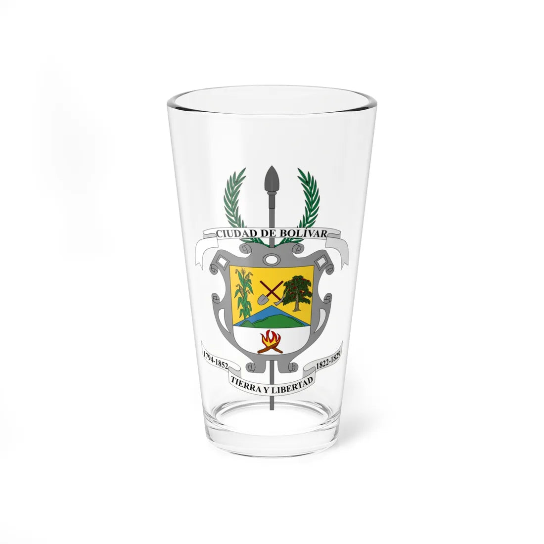 Escudo de Bolívar - Cauca (Colombia) (Coat of Arms) Pint Glass 16oz 16oz - Go Mug Yourself