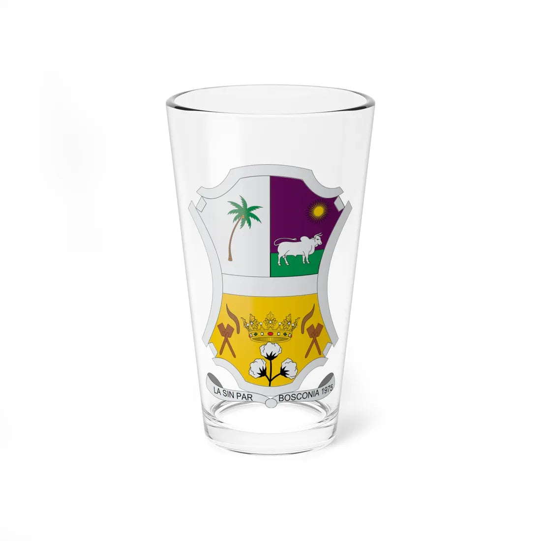 Escudo de Bosconia (Colombia) (Coat of Arms) Pint Glass 16oz 16oz - Go Mug Yourself