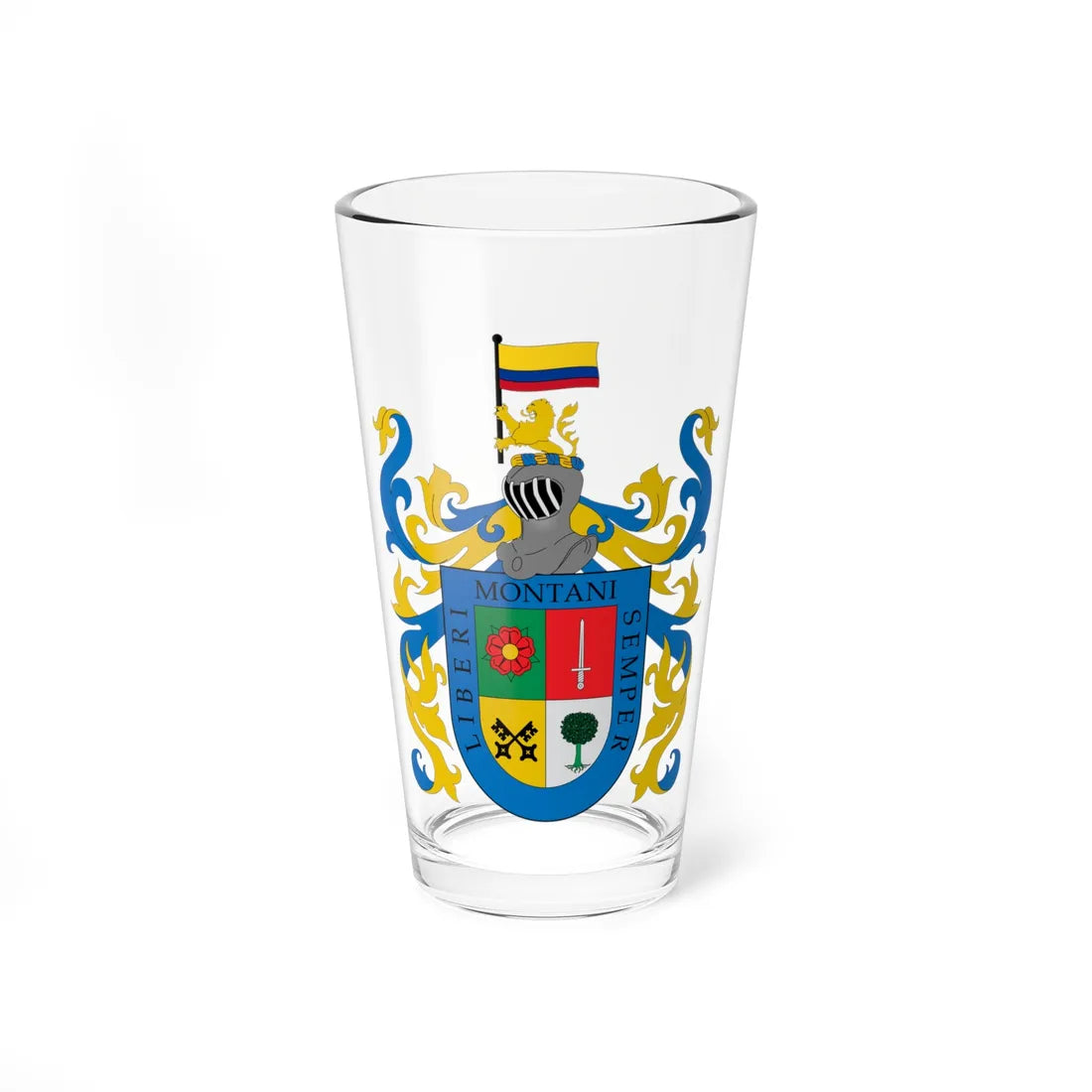 Escudo de Bucaramanga (Colombia) (Coat of Arms) Pint Glass 16oz 16oz - Go Mug Yourself