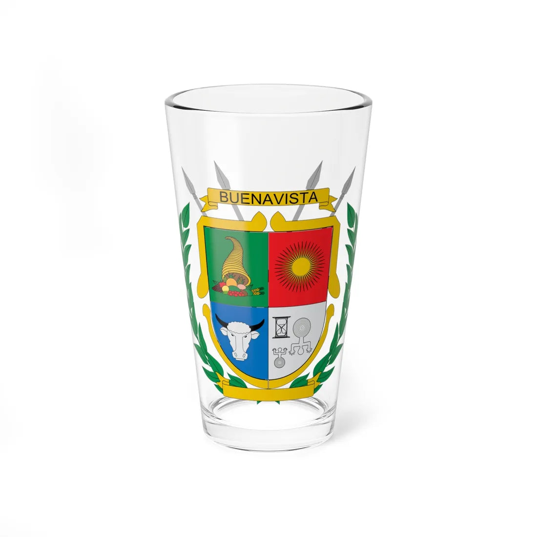 Escudo de Buenavista Boyacá (Colombia) (Coat of Arms) Pint Glass 16oz 16oz - Go Mug Yourself