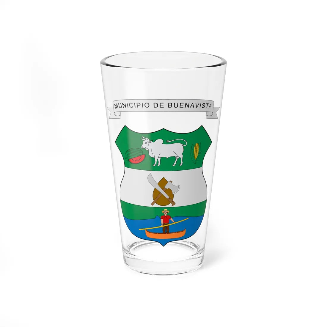 Escudo de Buenavista Córdoba (Colombia) (Coat of Arms) Pint Glass 16oz 16oz - Go Mug Yourself