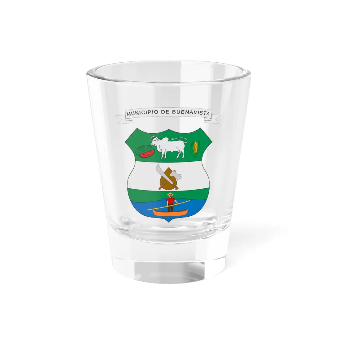 Escudo de Buenavista Córdoba (Colombia) (Coat of Arms) Shot Glass 1.5oz 1.5oz - Go Mug Yourself