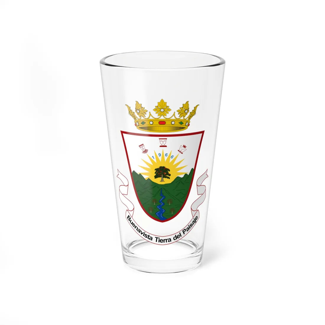 Escudo de Buenavista - Quindío (Colombia) (Coat of Arms) Pint Glass 16oz 16oz - Go Mug Yourself