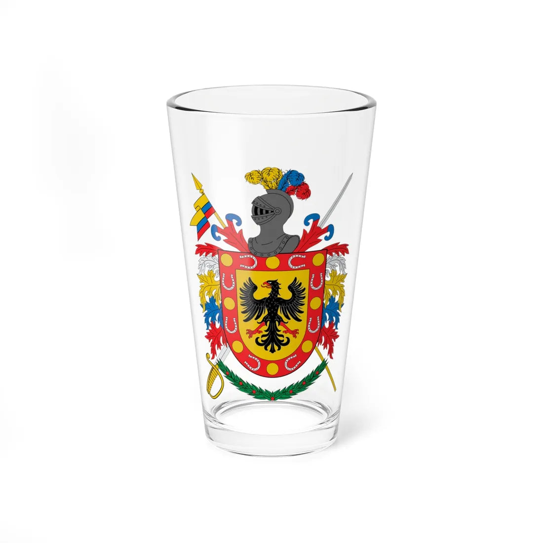 Escudo de Caballeria-Colombia (Colombia) (Coat of Arms) Pint Glass 16oz 16oz - Go Mug Yourself