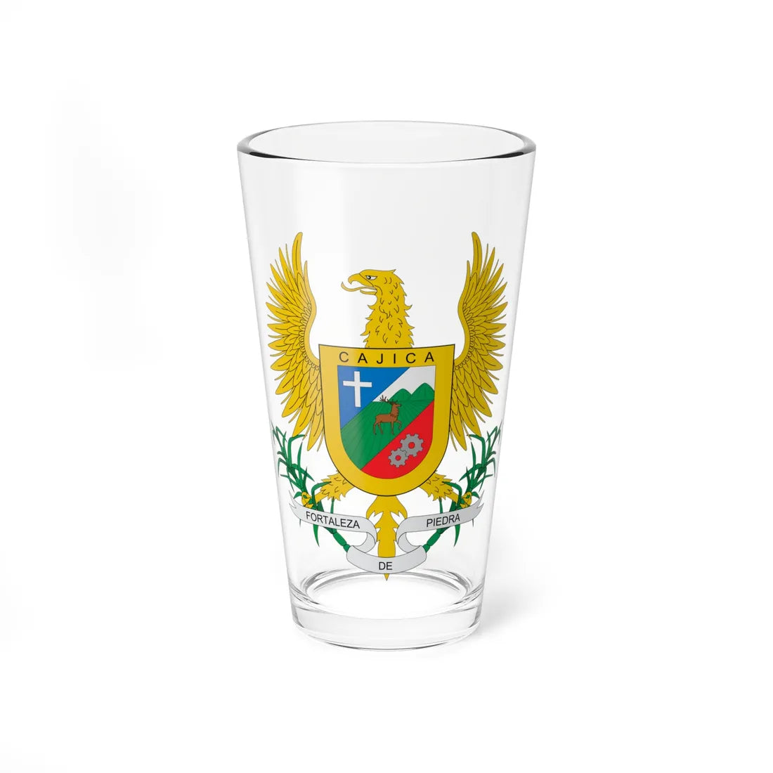 Escudo de Cajicá (Colombia) (Coat of Arms) Pint Glass 16oz 16oz - Go Mug Yourself