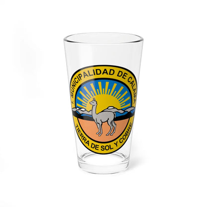 Escudo de Calama (Chile) (Coat of Arms) Pint Glass 16oz 16oz - Go Mug Yourself
