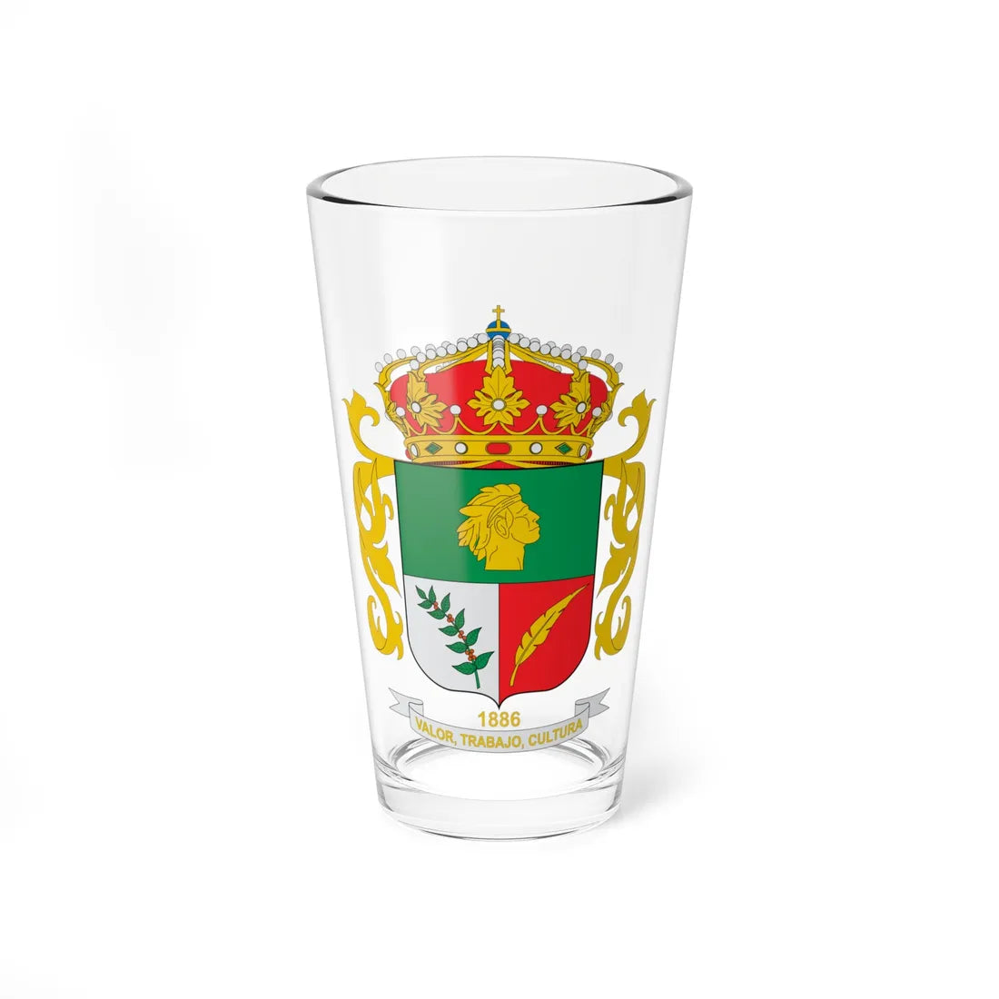 Escudo de Calarcá Quindío (Colombia) (Coat of Arms) Pint Glass 16oz 16oz - Go Mug Yourself