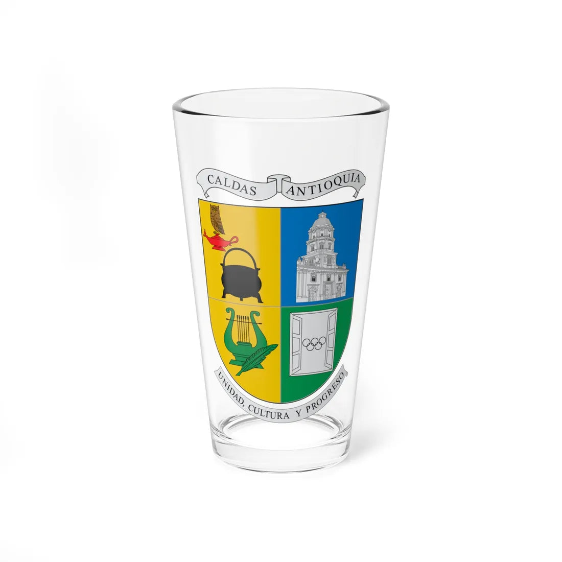 Escudo de Caldas Antioquia (Colombia) (Coat of Arms) Pint Glass 16oz 16oz - Go Mug Yourself