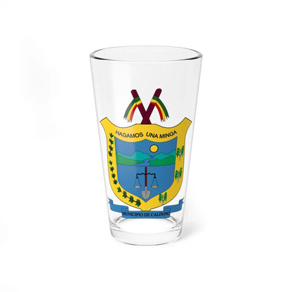 Escudo de Caldono - Cauca (Colombia) (Coat of Arms) Pint Glass 16oz 16oz - Go Mug Yourself