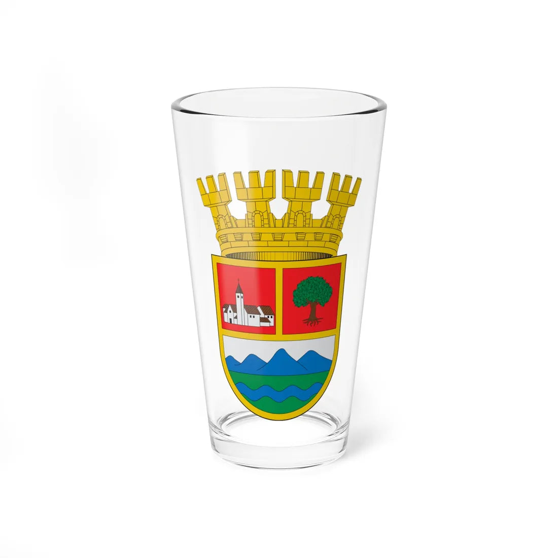 Escudo de Calera de Tango (Chile) (Coat of Arms) Pint Glass 16oz 16oz - Go Mug Yourself