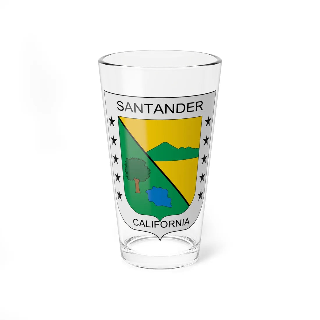 Escudo de California Santander (Colombia) (Coat of Arms) Pint Glass 16oz 16oz - Go Mug Yourself