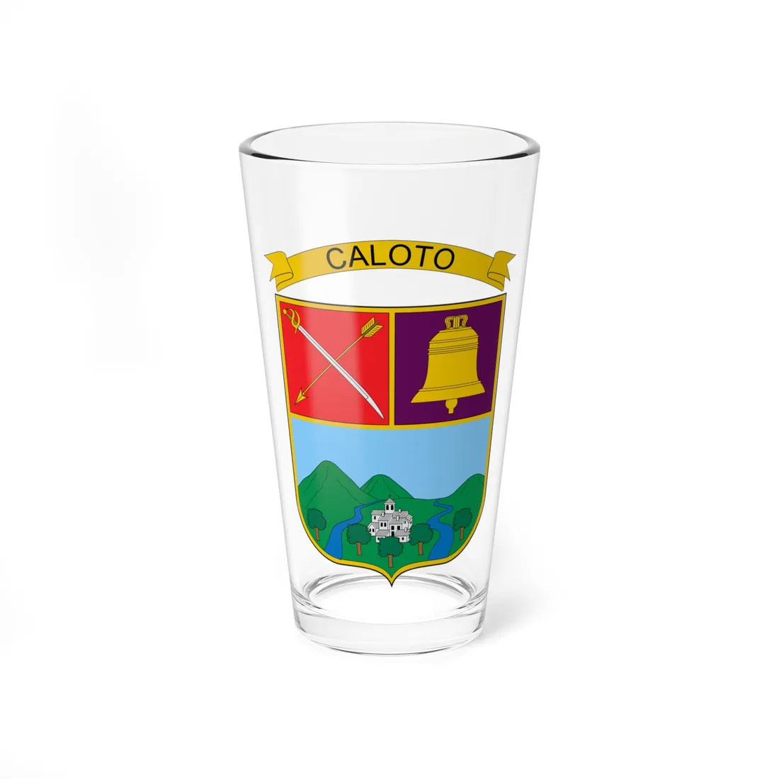 Escudo de Caloto (Colombia) (Coat of Arms) Pint Glass 16oz 16oz - Go Mug Yourself