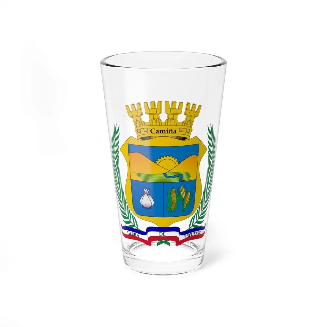 Escudo de Camiña (Chile) (Coat of Arms) Pint Glass 16oz 16oz - Go Mug Yourself
