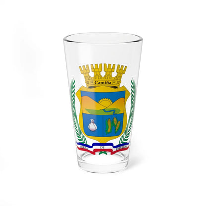 Escudo de Camiña (Chile) (Coat of Arms) Pint Glass 16oz 16oz - Go Mug Yourself