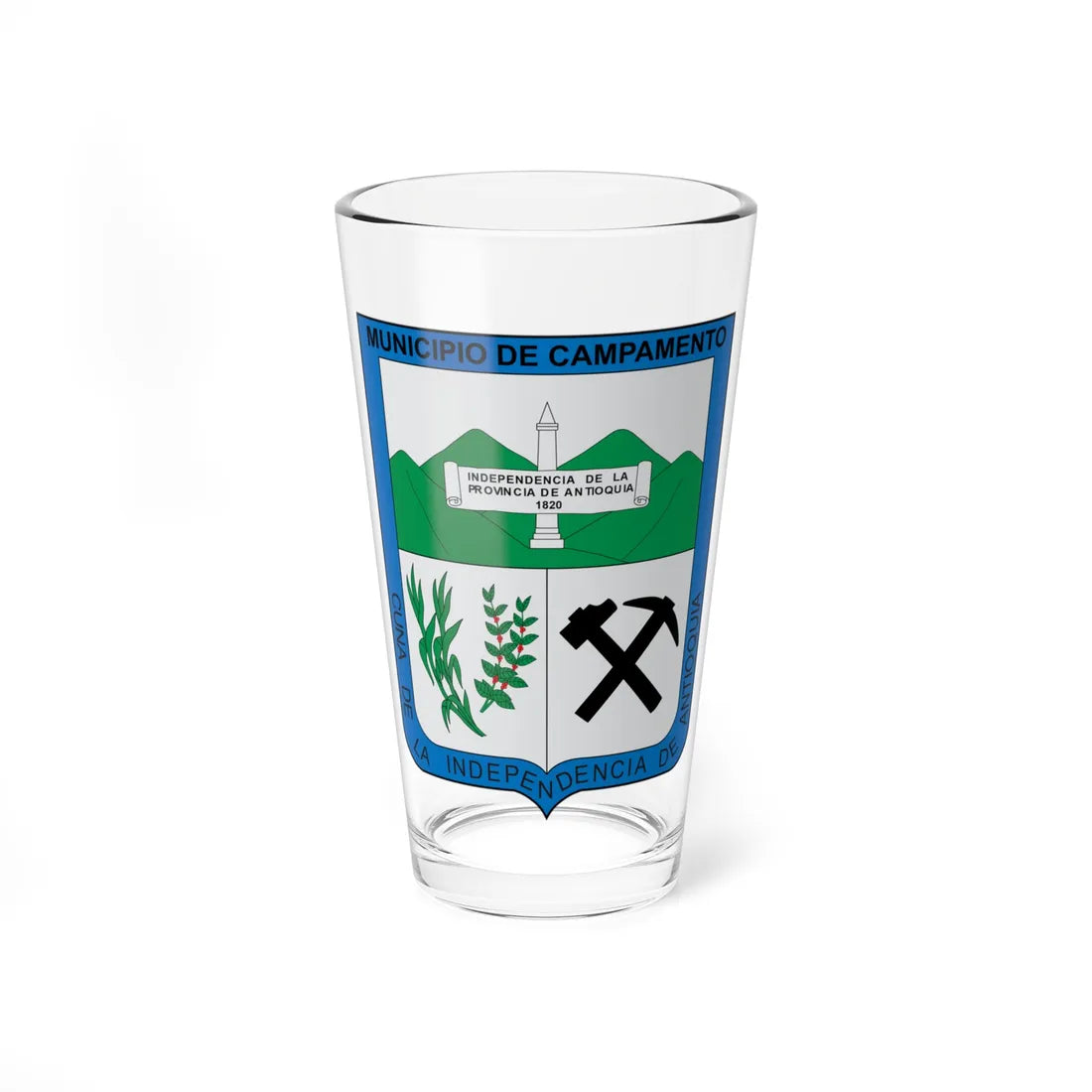 Escudo de Campamento (Colombia) (Coat of Arms) Pint Glass 16oz 16oz - Go Mug Yourself