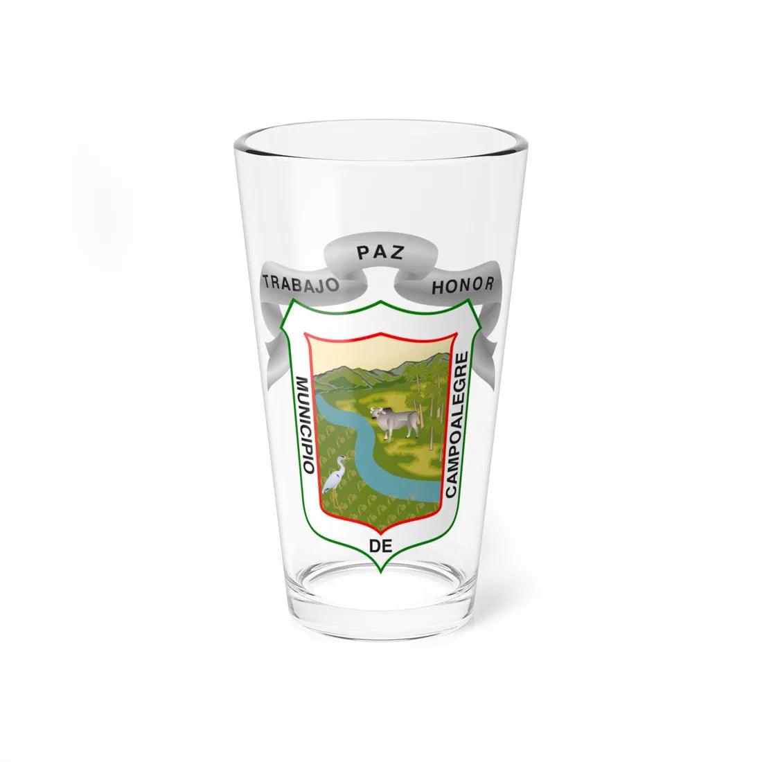 Escudo de Campoalegre Huila (Colombia) (Coat of Arms) Pint Glass 16oz 16oz - Go Mug Yourself
