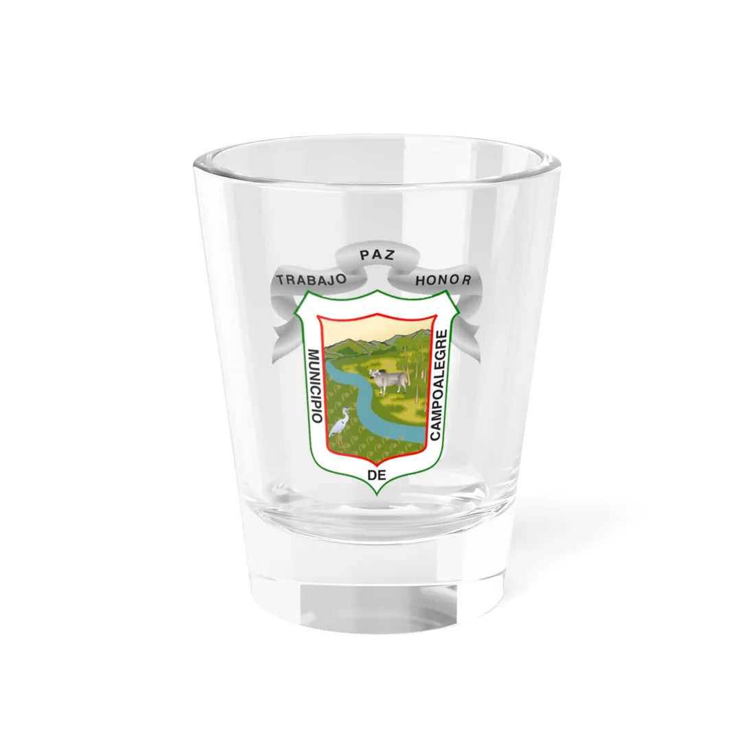 Escudo de Campoalegre Huila (Colombia) (Coat of Arms) Shot Glass 1.5oz 1.5oz - Go Mug Yourself