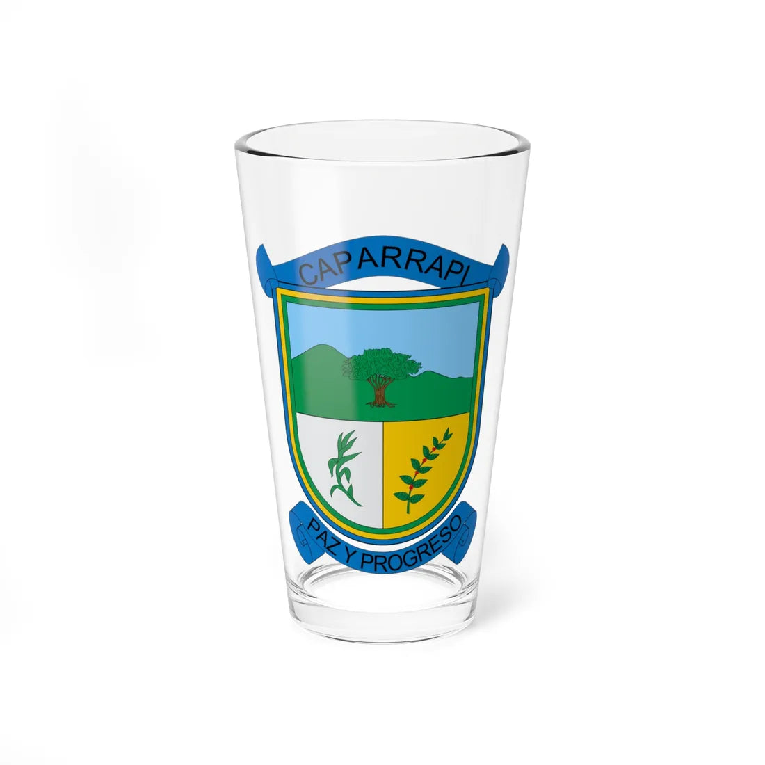 Escudo de Caparrapí (Colombia) (Coat of Arms) Pint Glass 16oz 16oz - Go Mug Yourself