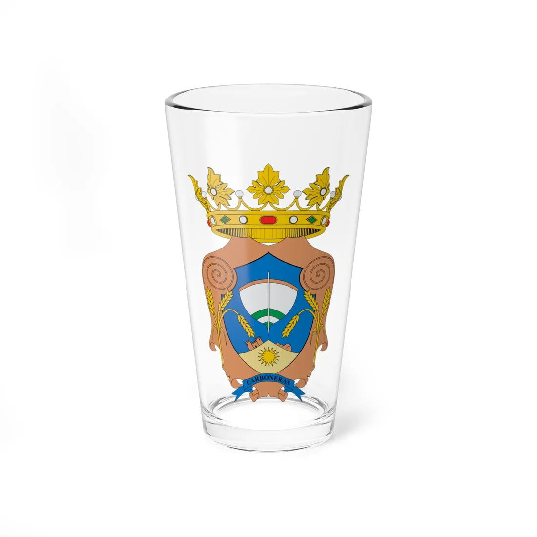 Escudo de Carboneras (Spain) (Coat of Arms) Pint Glass 16oz 16oz - Go Mug Yourself