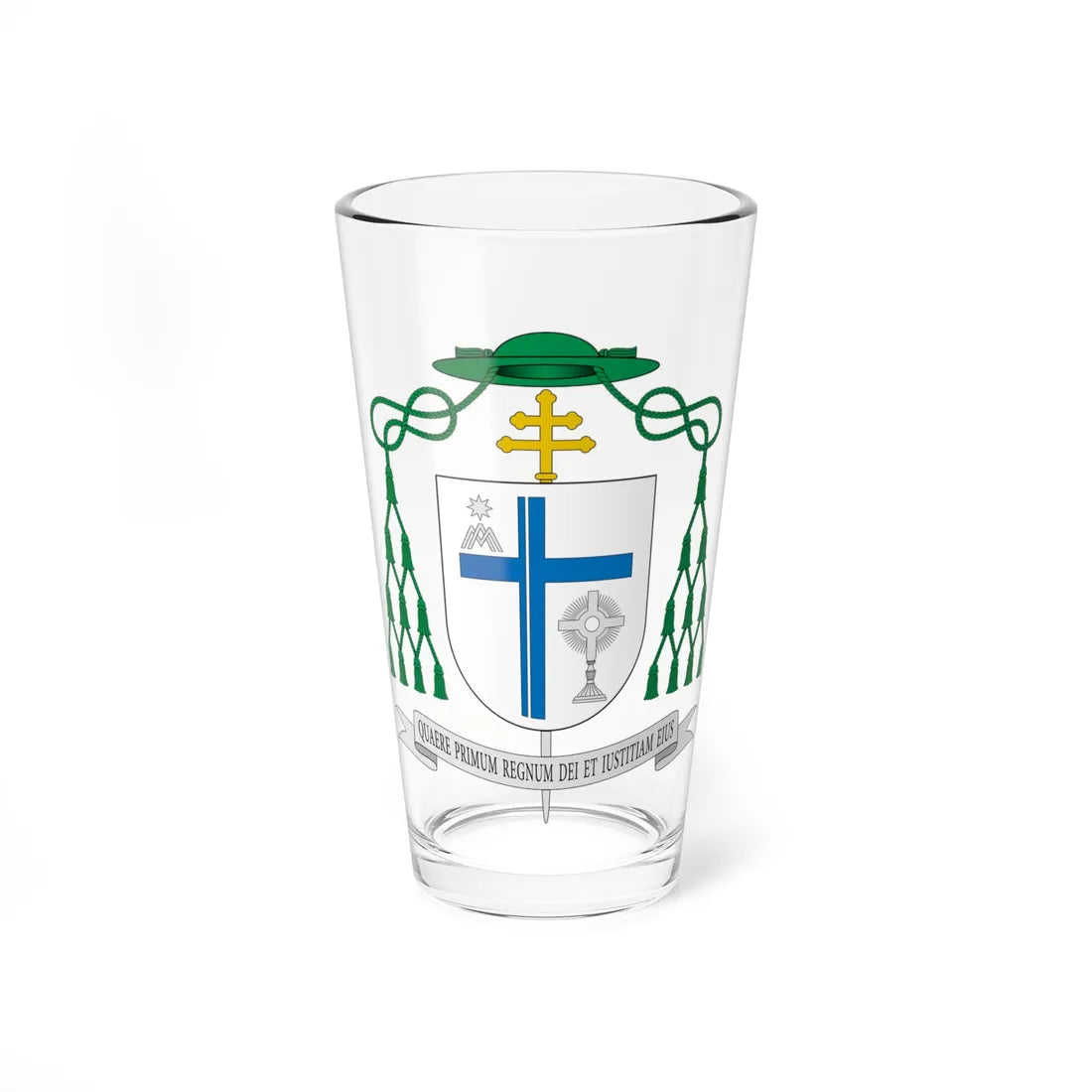 Escudo de Carlos Escribano Subías arzobispo (Spain) (Coat of Arms) Pint Glass 16oz 16oz - Go Mug Yourself