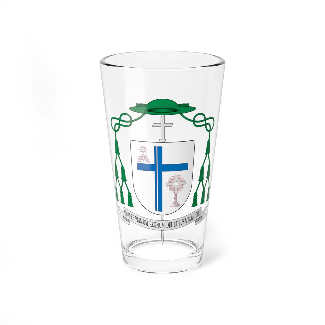 Escudo de Carlos Escribano Subías obispo (Spain) (Coat of Arms) Pint Glass 16oz 16oz - Go Mug Yourself