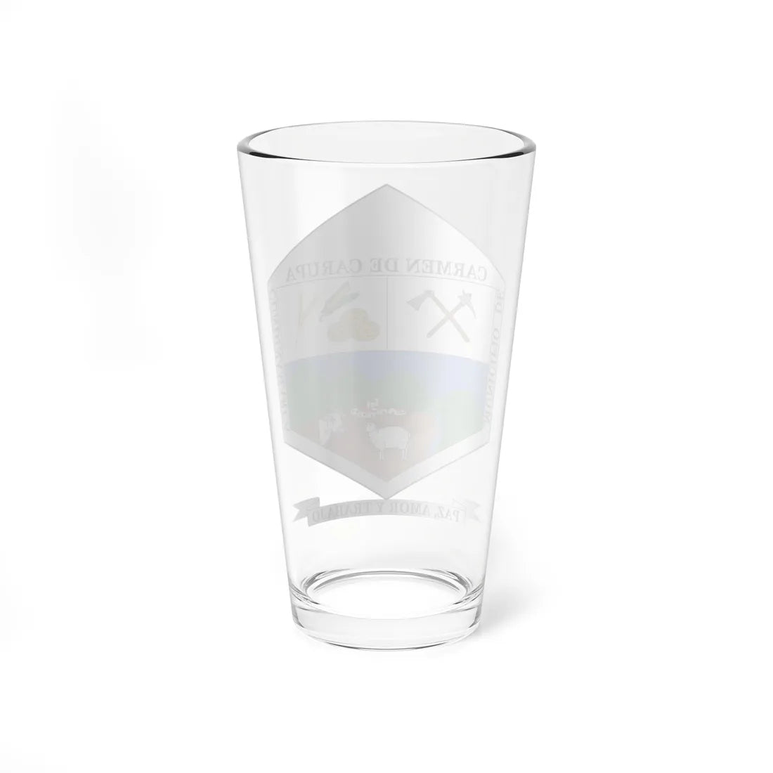 Escudo de Carmen de Carupa (Colombia) (Coat of Arms) Pint Glass 16oz - Go Mug Yourself