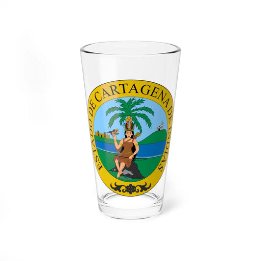 Escudo de Cartagena de Indias (Colombia) (Coat of Arms) Pint Glass 16oz 16oz - Go Mug Yourself
