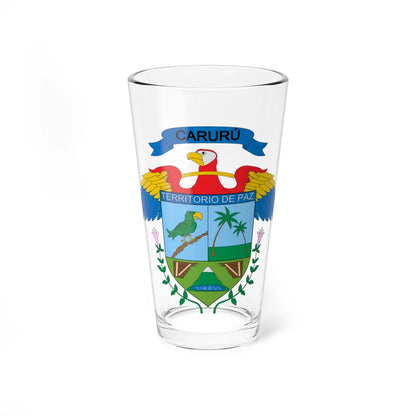Escudo de Carurú (Colombia) (Coat of Arms) Pint Glass 16oz 16oz - Go Mug Yourself